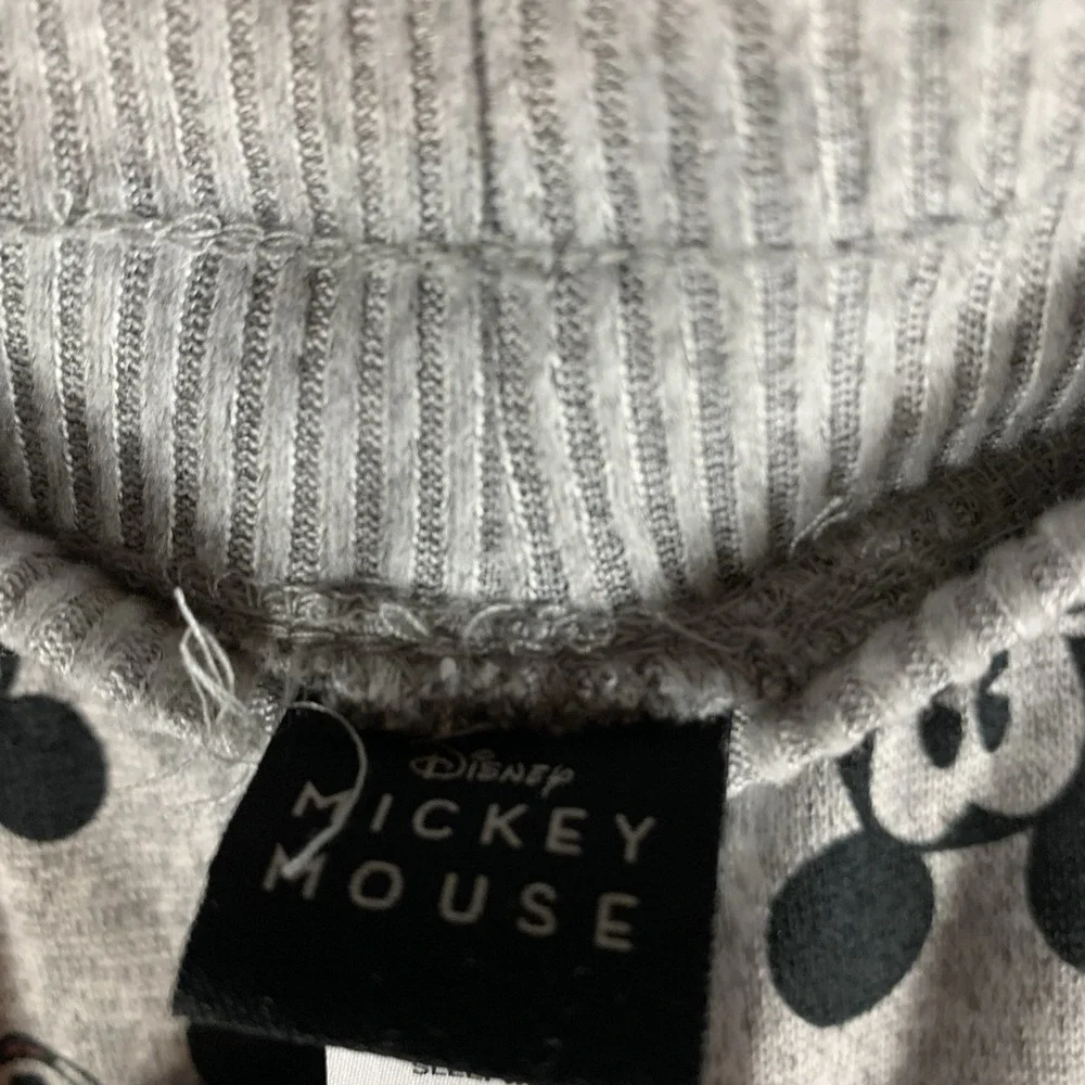 Disney Mickey Mouse Women's Pajama Pants M PJ Jogger Gray Black Sleepwear Lounge - Picture 6 of 11